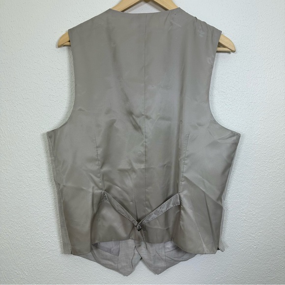 Perry Ellis Mens Vest Large Linen Blend Natural Linen Core NWT - Picture 11 of 14